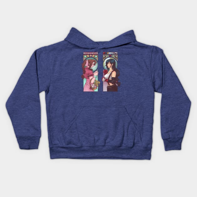 Ancient Flower Girl / Avalanche Nouveau Kids Hoodie by BunnyBomb